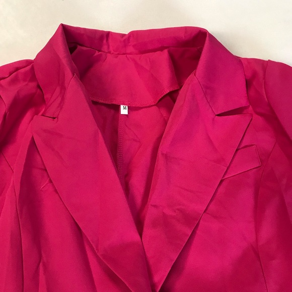 One Button Blazer Women’s Size Medium Color Pink Long Sleeve V-Neck . - Picture 12 of 15